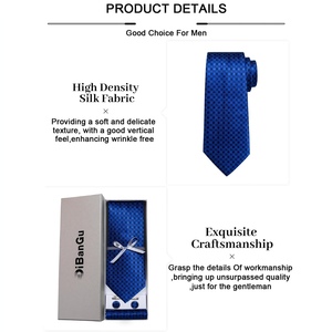 100% pure soie armure tissé Jacquard bleu marine <span class=keywords><strong>cravate</strong></span> et mouchoir et <span class=keywords><strong>cravate</strong></span> personnalisation pour hommes cravates classiques - Product Image 5