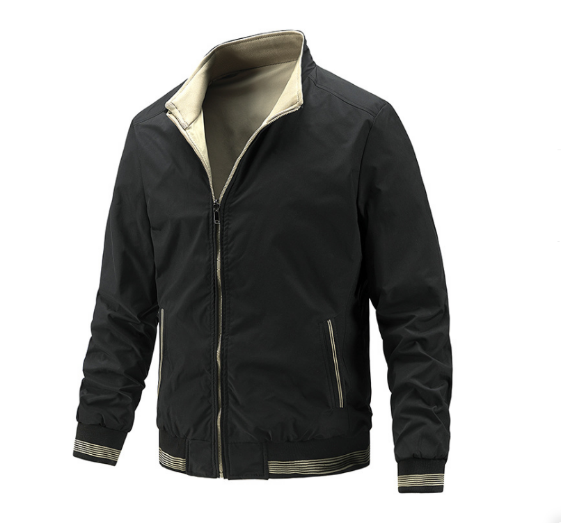 Herren Casual Fashion Jacke Einfarbige Wende-Kapuzen jacke Jugend-Herren oberteil Große und Reiß verschluss taschen jacke