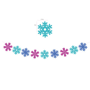 Winter Wonderland <b>Snowflake</b> Banner <b>Decorations</b> Christmas Party Hanging Ornaments Durable Elegant Style - Product Image 3