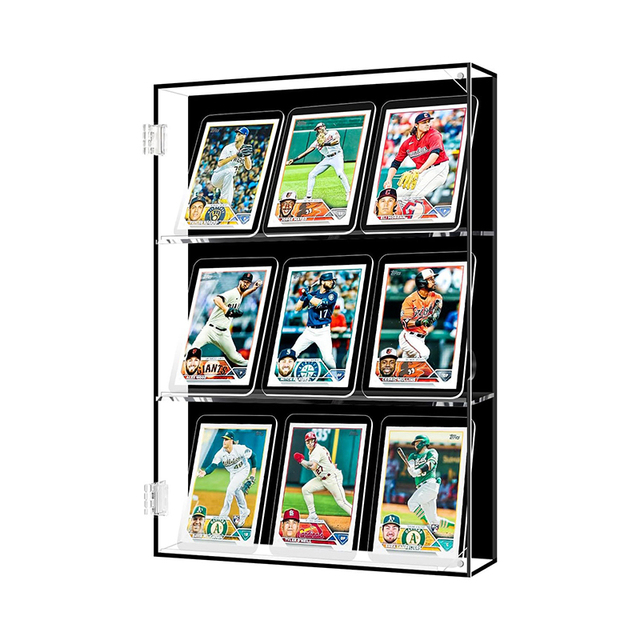 Factory-customized Modern Desktop Acrylic Baseball Card Display Cabinet UV-resistant Transparent Trading Card Box Magnetic Door