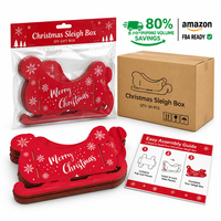 Boîte cadeau en carton à assembler soi-même, motif traîneau du Père Noël, pour fêtes de Noël en famille, décoration de luxe pour la maison