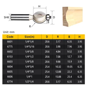 HUHAO 1/2 Shank And 1/4 Shank Side Finger Nail Type Bit CNC Woodworking Tool Tungest Router Slotting Router Bit