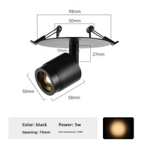 Spot LED encastré en aluminium à intensité variable, orientable, avec trou de fixation, garantie 3 ans, modèle Agi32 pour plafond, salon et mur domestique