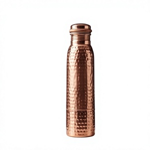 Bouteille artisanale en cuivre pur martelé, étanche, écologique, réutilisable, récipient à eau ayurvédique - Product Image 1