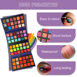 Paleta de sombras de ojos con 72 colores brillantes, mate, resistente al agua, de larga duración, kit de cosméticos en polvo prensado, paleta de maquillaje de ojos para mujer a la moda - Product Image 5