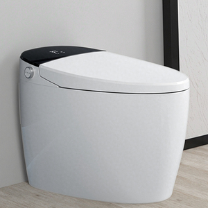 WC intelligent automatique monobloc à siphon intégré, avec abattant ABS, cuvette en céramique, chasse d'eau à siphon en S allongé et fonction de chauffage du siège - Product Image 1