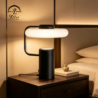 Lampe de table LED vintage pour hôtel, lampe de lecture moderne en fer et verre pour chambre à coucher