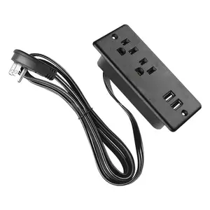 OSWELL US pequeño corte eléctrico multi 2 AC enchufe interruptor de enchufe con cargador USB Fácil instalación empotrado