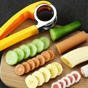 Cortador de verduras multifuncional, rebanador de plátanos y pepinos, cortador manual portátil de frutas y verduras, utensilios de cocina para uso doméstico. - Product Image 4