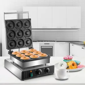 Ticari Waffle ve Donut yapma makinesi paslanmaz çelik Donut yapma makinesi elektrikli çörek makinesi