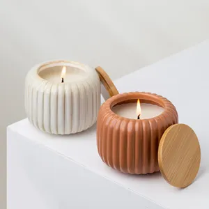 YUANWANG vaso personalizzato unico moderno vasi per candele all'ingrosso con coperchio portacandele lanterne e barattoli di candele - Product Image 1