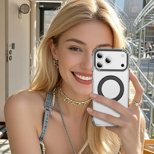 ฝาครอบที่ยึดในรถแบบใสระบบแม่เหล็กสำหรับ Iphone17 Pro <span class=keywords><strong>Gear</strong></span> ตัวยึดโลหะเคสป้องกันการตกหล่น - Product Image 5