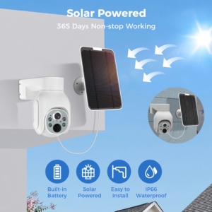 Système de caméra de sécurité solaire avec écran HD de 10 pouces, kit de surveillance NVR 10CH 4MP, vision nocturne, grand angle, cloud - Product Image 2