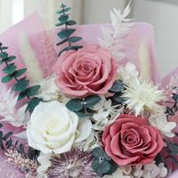 Bouquet de roses naturelles préservées Lovebay Factory - Éternelles, longue durée (3-5 ans), boîte cadeau personnalisable pour la Saint-Valentin