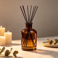 Bouteilles d'apothicaire en verre ambré, corps rond, bocaux à large ouverture avec couvercle en liège pour huiles essentielles, teintures végétales, médicaments, cosmétiques, bricolage