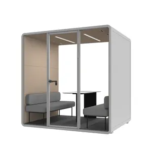 Cabine de Vocal préfabriquée en aluminium de bureau insonorisé petites cabines téléphoniques privées modernes cabine de Transport de 3 chambres