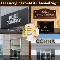 Caractères en acrylique transparent 3D, lettres en cristal poli pour les murs de bureaux professionnels et l'identité d'entreprise