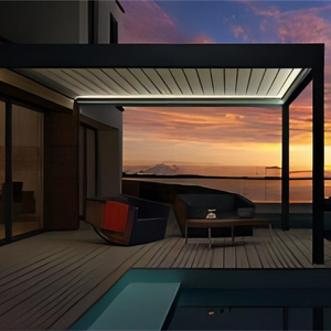 Taille personnalisée 5x4 4x3 6x4 6x4 6x3 3x3 3x4 6x4m 3x6m 4x3m Gazebo bioclimatique en <span class=keywords><strong>aluminium</strong></span> <span class=keywords><strong>Pergola</strong></span> motorisée d'extérieur - Product Image 6