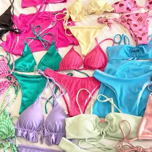 Maillots de bain pour femmes Bikini personnalisé avec des patchs brodés Bikini taille haute Maillots de bain Vêtements de plage Ensemble de bikini à nouer deux pièces 2024 - Product Image 4