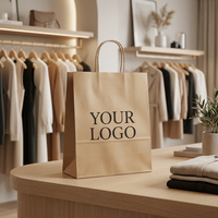 Sac en papier kraft marron personnalisé pour boutique de vêtements, sac cadeau avec poignées en corde de coton, idéal pour bougies artisanales