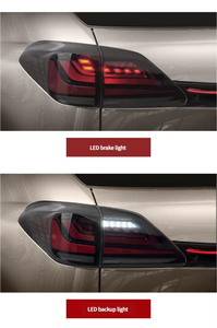 Feux arrière LED transparents Lexus RX 2009-2015, type traversant, avec clignotants dynamiques rouges, accessoires d'éclairage automobile - Product Image 6