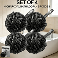 Éponge de Douche Exfoliante en Charbon de Bambou Personnalisable avec Logo – Luffa Naturelle pour Hommes et Femmes