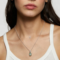 Collier pendentif goutte d'eau à double couche perlé, rond et à coupe radiante, en argent 925 Xinyun