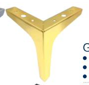 Pied de canapé en acier moderne européen en forme de trident pour la maison, le bureau, l'appartement, le salon et les pieds de meuble TV d'hôtel