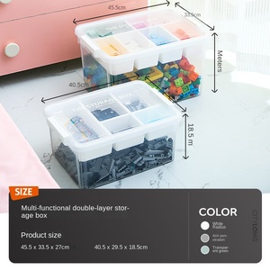 Boîte de rangement moderne en <span class=keywords><strong>plastique</strong></span> avec plateau amovible, compartiments transparents pour outil de couture de perles, X-6011 d'organisation - Product Image 3