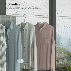 <span class=keywords><strong>Corde</strong></span> à <span class=keywords><strong>linge</strong></span> murale rétractable pratique et multifonctionnelle en aluminium inoxydable pliable pour l'extérieur et la <span class=keywords><strong>maison</strong></span> à rebond lent - Product Image 4