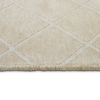 Turkua Home Liva Mink Grid Geometric Chenille Rug 7mm Washable Non Slip Polyester Cotton Eco-Friendly Modern Living Home Floor