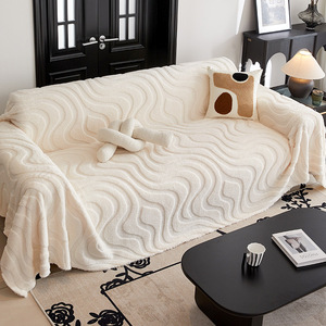 Plush <b>Sofa</b> <b>Cover</b> Bella-Milk 145-185CM Full Coverage Non-Slip <b>Sofa</b> Blanket <b>For</b> Autumn Winter - Product Image 2