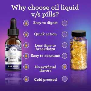 Suplemento Premium para el Cuidado de la Salud para Mujeres, Aceite de Semilla Negra en Gotas, Líquido Oral, Apoyo Inmunológico y Articular, Belleza para Uñas, Cabello y Piel, OEM ODM - Product Image 2