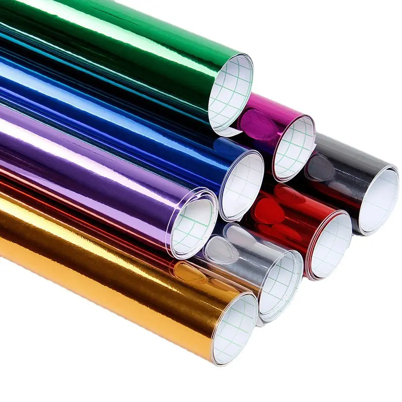 Thấp tack Glod Chrome gương xe cơ thể bọc vinyl chất lượng cao PVC phim tùy chỉnh xe vinyl bọc Sticker