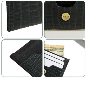 Porte-cartes fin en cuir véritable de qualité supérieure pour hommes, ultra-fin, minimaliste, avec blocage RFID, fabricant OEM/ODM. - Product Image 3