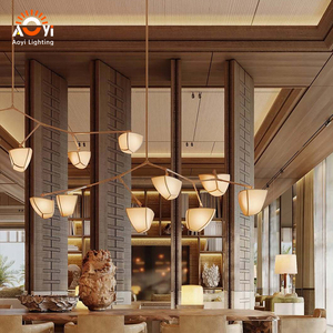 Lámpara <span class=keywords><strong>de</strong></span> Araña Aoyi con Ramas <span class=keywords><strong>de</strong></span> Árbol y Pantallas Esmeriladas - Iluminación Decorativa <span class=keywords><strong>de</strong></span> Alta Gama para Villas y Mansiones <span class=keywords><strong>de</strong></span> Lujo - Product Image 6