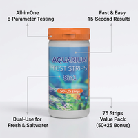 Kit de test d'eau pour aquarium 8 en 1 pour une santé optimale des poissons et des bandelettes de test essentielles, accessoires d'aquarium