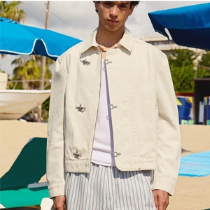 Veste de travail personnalisée en toile de canard épaisse pour <span class=keywords><strong>homme</strong></span>, avec crochets de ponte et fermoirs de pompier, pour marins, charpentiers, chauffeurs de camion et ouvriers - Product Image 1