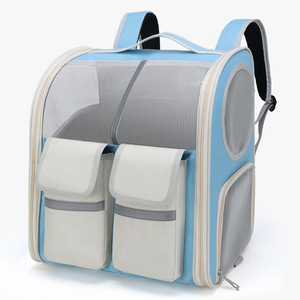 Pet Carrier <b>Backpack</b> <b>With</b> <b>Wheels</b> Breathable Oxford Cloth For Cats Dogs Travel Bag Large Capacity Double Shoulder Handheld - Product Image 4