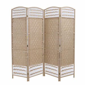 Nhà Máy Bán Sỉ Dây Đeo Giấy Dệt Thủ Công 100% Và Màu Tự Nhiên Phân Chia Phòng Gấp Giá Rẻ Với Khung Gỗ - Product Image 1