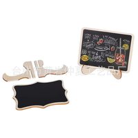Mini tableau noir en bois sur support, tableau d'écriture autocollant, décorations de table DIY pour fêtes et rassemblements, forme simple