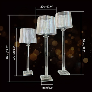 Portacandele Unico per Decorazione Tavolo Matrimonio, Paralume Trasparente, Portacandele in Cristallo - Product Image 5