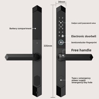 Serrure de porte intelligente Vertexis étanche à empreinte digitale double face en alliage d'aluminium sans clé pour porte en bois à rupture de pont thermique