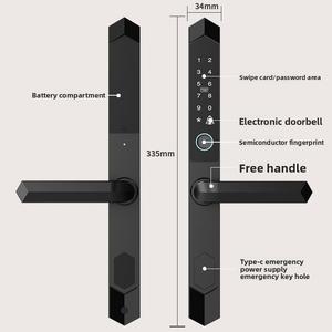 Promotion d'usine porte en alliage d'aluminium à empreinte digitale Double face serrure intelligente étanche porte en bois Compatible clé de pont cassée - Product Image 5