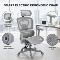 Chaise de bureau ergonomique électrique intelligente en maille OEM en gros, pour salon contemporain, avec massage lombaire réglable, haute qualité