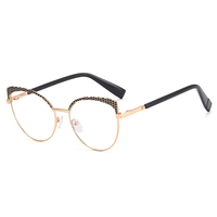 MS 91267, gafas de moda para mujer, Ojo de gato, gafas antiluz azul, diseño personalizado, montura de Metal moteado, gafas ópticas