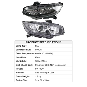 Ensemble <span class=keywords><strong>de</strong></span> phares <span class=keywords><strong>de</strong></span> qualité OEM, montage direct, lampe avant <span class=keywords><strong>de</strong></span> voiture 12V pour Honda Civic 10e génération 2016-2020 - Product Image 4