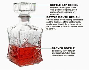 Tapón Hermético para Botellas de Whisky, Licor, Brandy, Vodka, <span class=keywords><strong>Bourbon</strong></span>, de Cristal sin Plomo, con Estampado Dorado, para Regalo, Decoración de Bar en Casa o Fiestas - Product Image 2