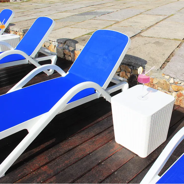 Hot Sale Swimming Pool Beach Chair Plastic Sun Lounger With Handrail