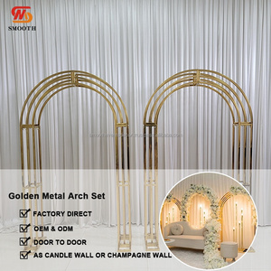 SMOOTH Best Seller Backdrop Wedding <b>Gold</b> Backdrop Arch Stainless Steel Round <b>Gold</b> Metal Arch Decoration - Product Image 2